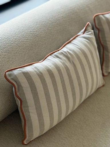 Almohadon Lino Stripe vivo Terracota